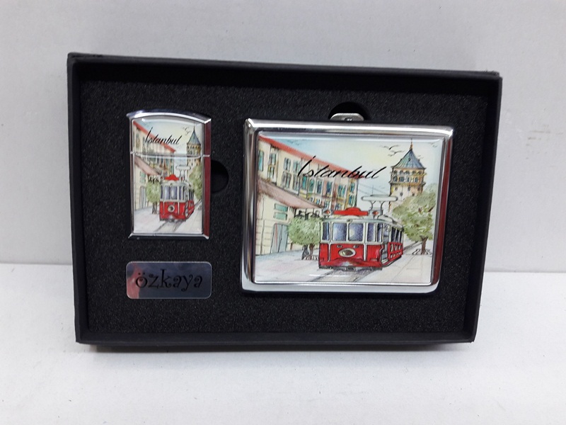 istanbul motifli tabaka çakmak set